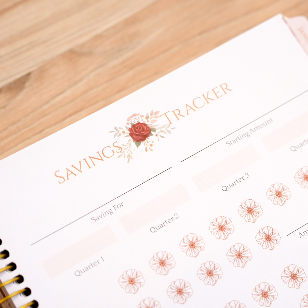 Savings challenge tracker page inside the Atomic Mindset Budget Planner